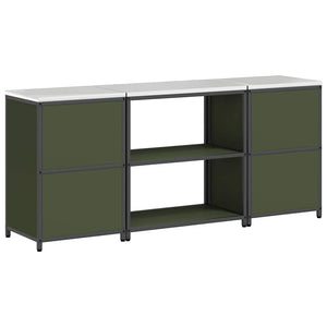 Küchen Aufbewahrungsset mit Regal Olive Grün
