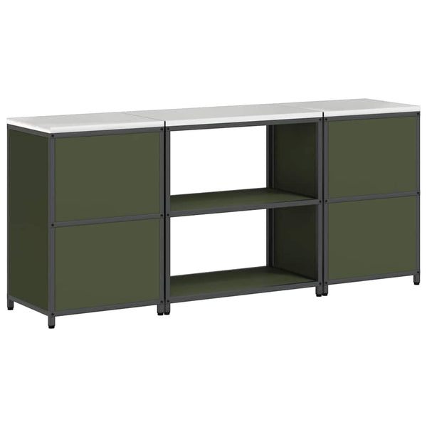 Küchen Aufbewahrungsset mit Regal Olive Grün