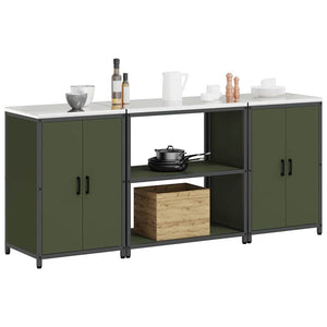 Küchen Aufbewahrungsset mit Regal Olive Grün