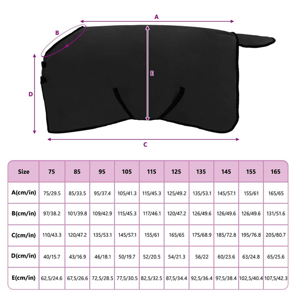 vidaXL Couverture pour cheval Noir 105 cm Polyester