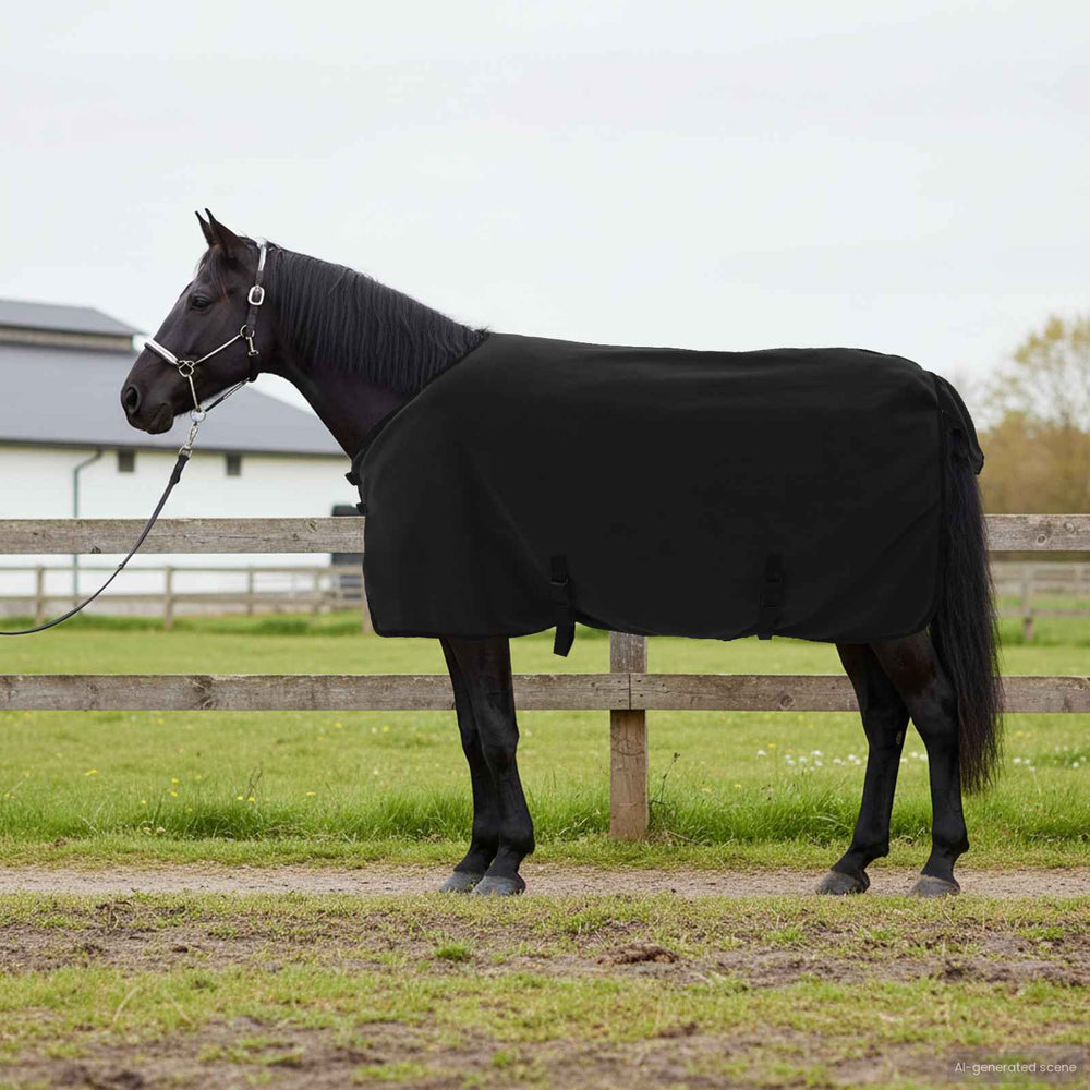 Schwarze Pferdedecke 115 cm