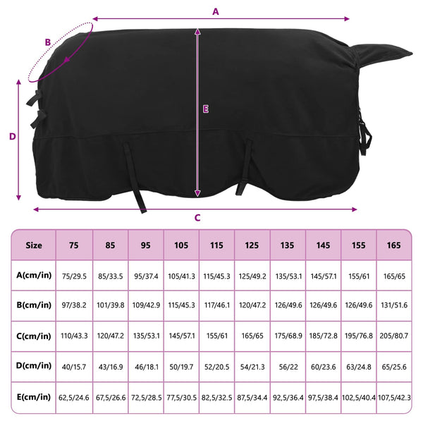 Pferdedecke Schwarz 125 cm