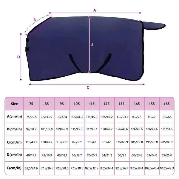 Pferdedecke Marineblau 75 cm