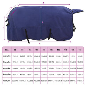 Marineblaue Pferdedecke 135 cm