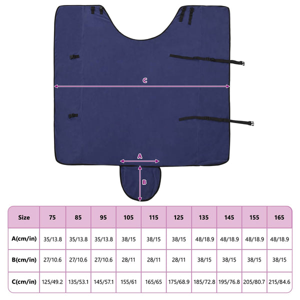 Marineblaue Pferdedecke 145 cm