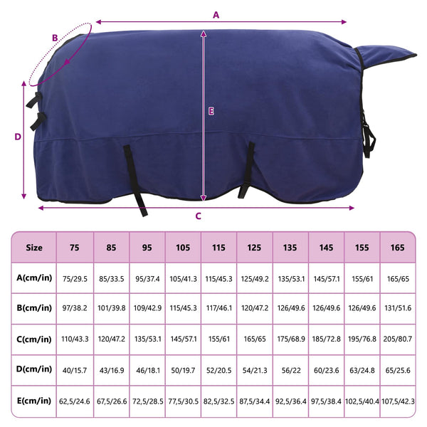 Pferdedecke Marineblau 155 cm