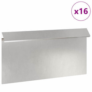 Schneckenzaun Edelstahl Silber 16 Stück