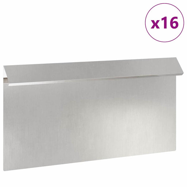 Schneckenzaun Edelstahl Silber 16 Stück