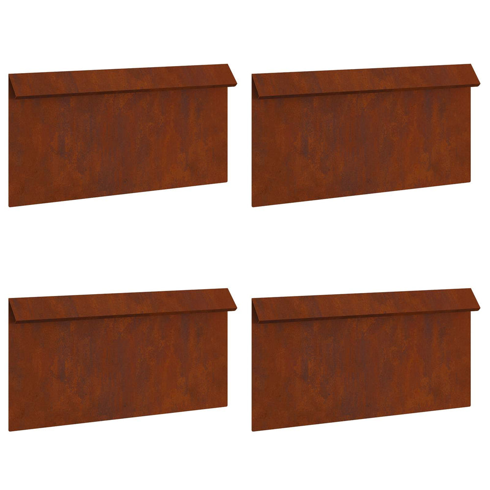 Schneckenzaun 4er Set Rostoptik