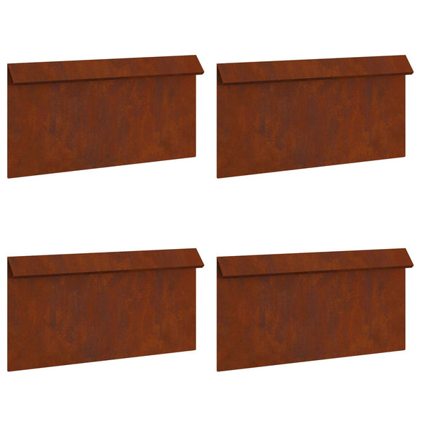 Schneckenzaun 4er Set Rostoptik