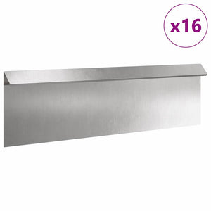 Schneckenzaun Silber 16 Stk. 100x3,5x25cm Edelstahl