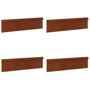 Schneckenzaun 4er Set, Rostoptik, Wetterfest