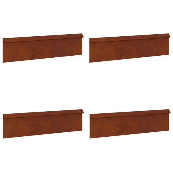 Schneckenzaun 4er Set, Rostoptik, Wetterfest
