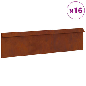 Schneckenzaun, 16-teilig, Rostoptik, 100cm