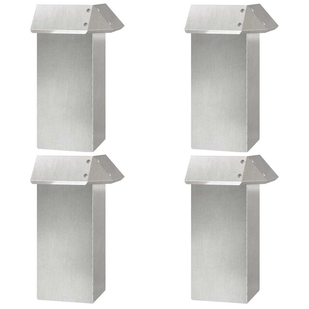 Schneckenzaun 4er Set Edelstahl Silber