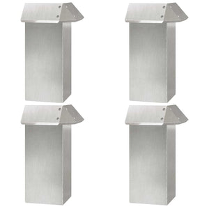 Schneckenzaun 4er Set Edelstahl Silber