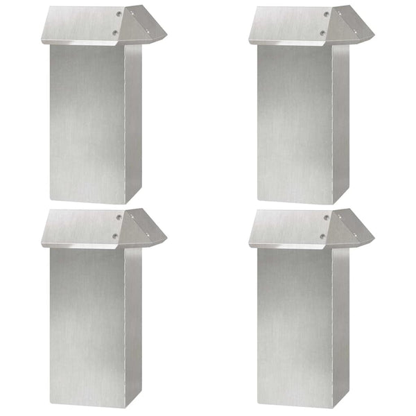 Schneckenzaun 4er Set Edelstahl Silber