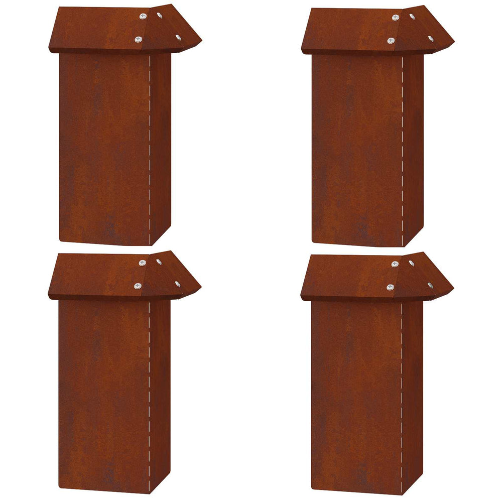 Rostiger Schneckenzaun 4er Set