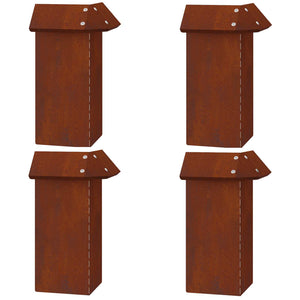 Rostiger Schneckenzaun 4er Set