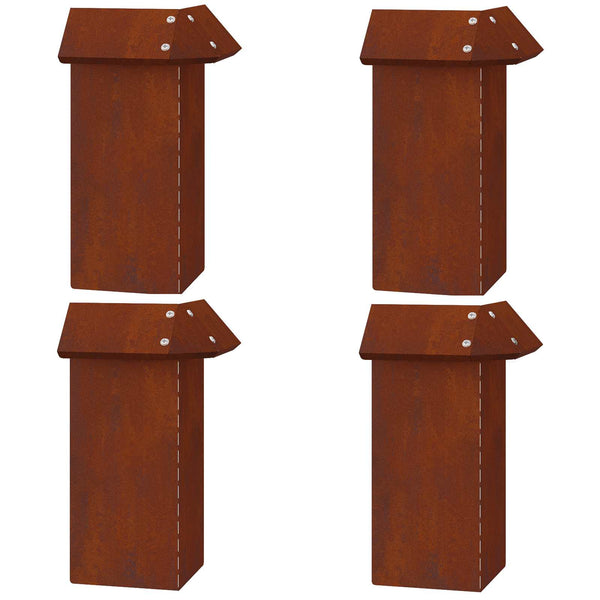 Rostiger Schneckenzaun 4er Set