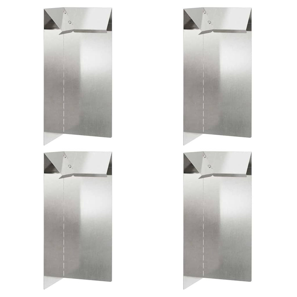 Schneckenzaun Silber 4er Set Edelstahl
