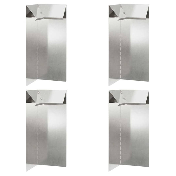 Schneckenzaun Silber 4er Set Edelstahl