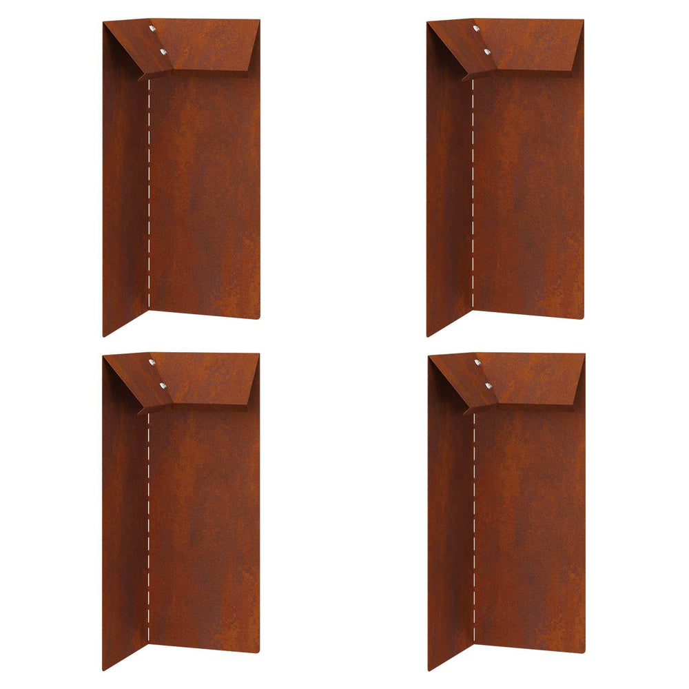 Schneckenzaun, 4er Set, Rostoptik