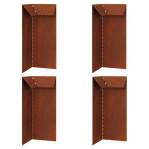 Schneckenzaun, 4er Set, Rostoptik