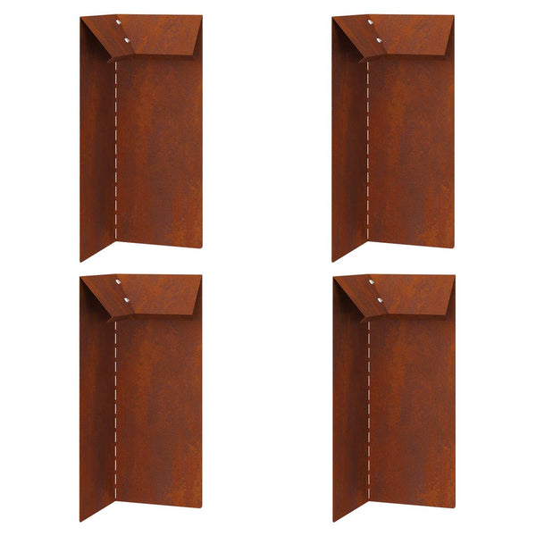 Schneckenzaun, 4er Set, Rostoptik