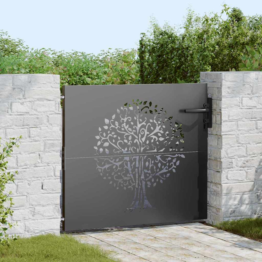 Schwarzes Gartentor 85x100 cm Stahl