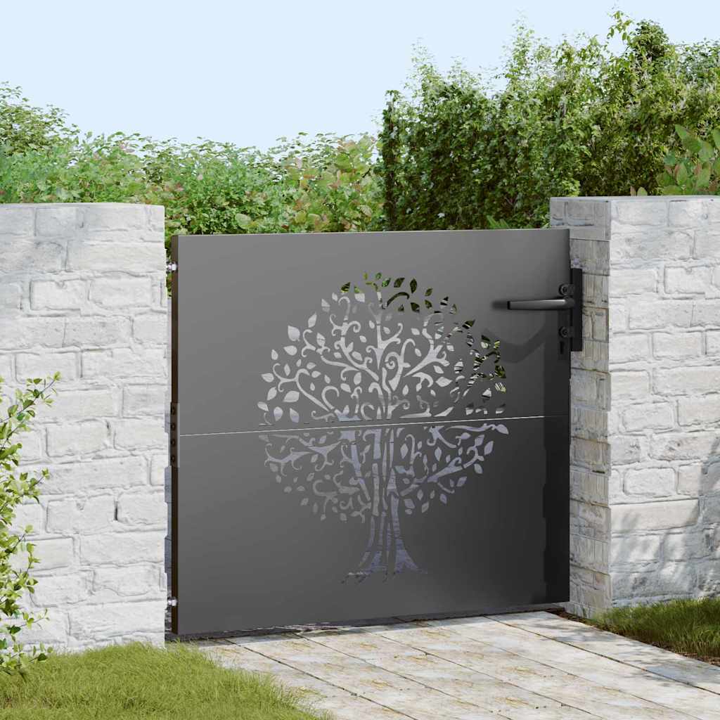 Schwarzes Gartentor 85x100 cm Stahl