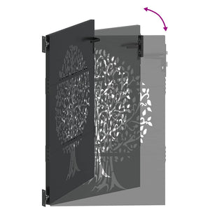 Schwarzes Gartentor 85x125 cm Stahl