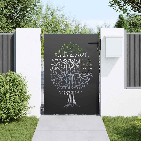 Gartentor Schwarz 85x150 cm Stahl