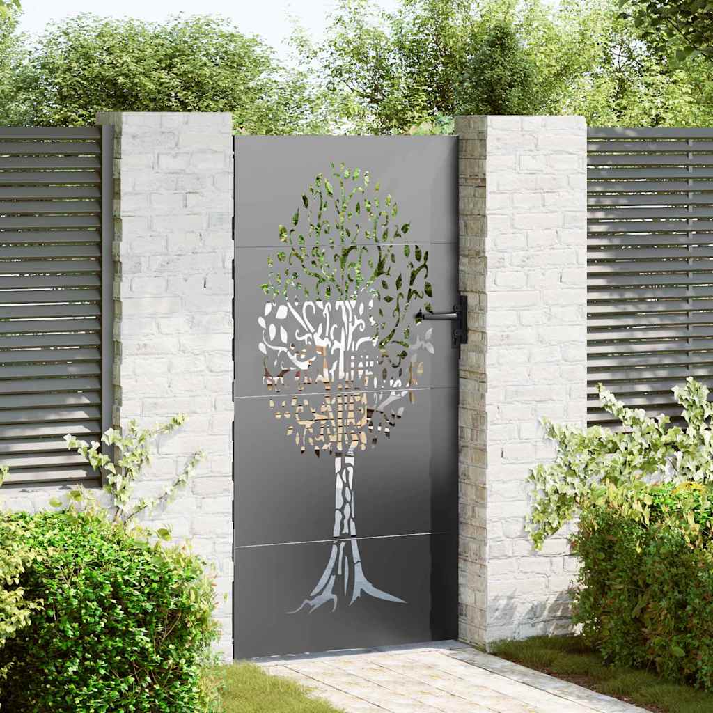 Schwarzes Gartentor 85x200 cm Stahl