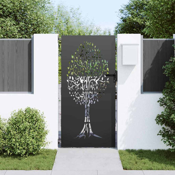 Schwarzes Gartentor 85x200 cm Stahl