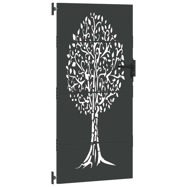 Schwarzes Gartentor 85x200 cm Stahl