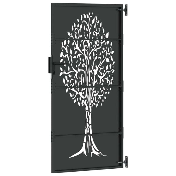 Schwarzes Gartentor 85x200 cm Stahl