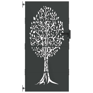 Schwarzes Gartentor 85x200 cm Stahl