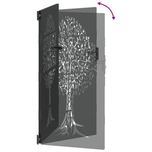 Schwarzes Gartentor 85x200 cm Stahl