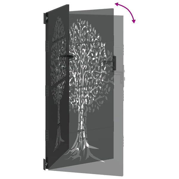 Schwarzes Gartentor 85x200 cm Stahl