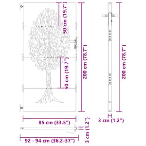 Schwarzes Gartentor 85x200 cm Stahl