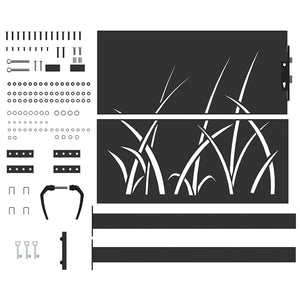 Schwarzes Gartentor, 110x105 cm, pulverbeschichteter Stahl