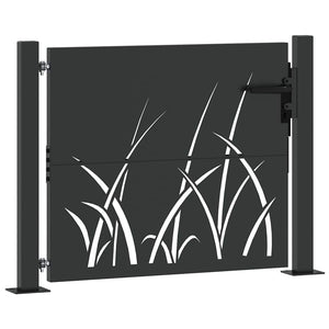 Schwarzes Gartentor, 110x105 cm, pulverbeschichteter Stahl