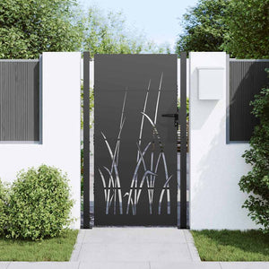 Schwarzes Gartentor 110x180cm aus Stahl