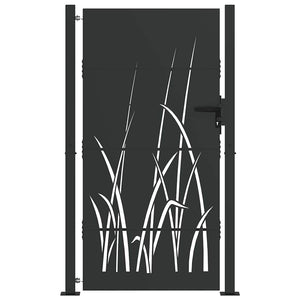 Schwarzes Gartentor 110x180cm aus Stahl