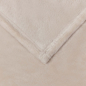 Beige Fleece Überwurfdecke 150x200 cm