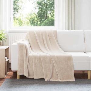 Beige Fleece Überwurfdecke 150x200 cm
