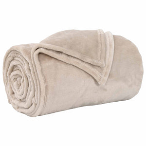 Beige Fleece Überwurfdecke 150x200 cm