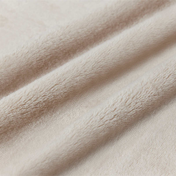 Beige Fleece Überwurfdecke 220x240 cm