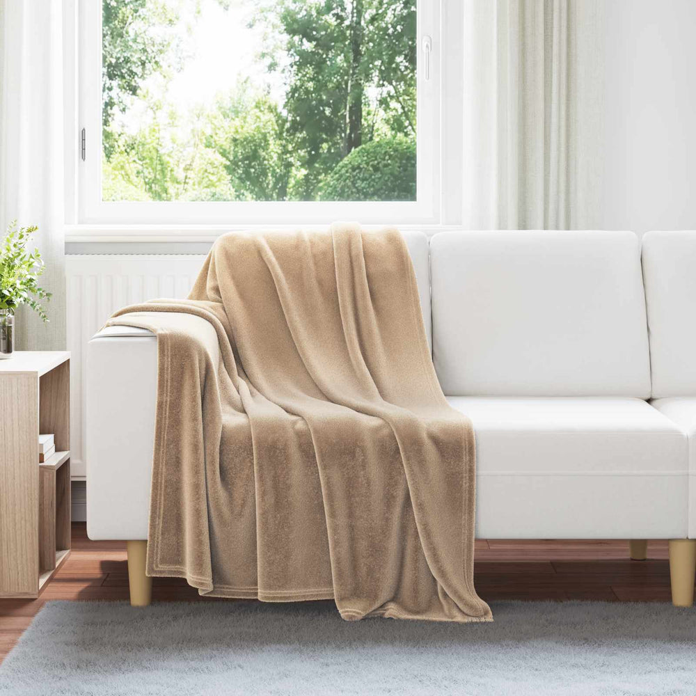 Kamel Fleece Überwurfdecke 130x150cm